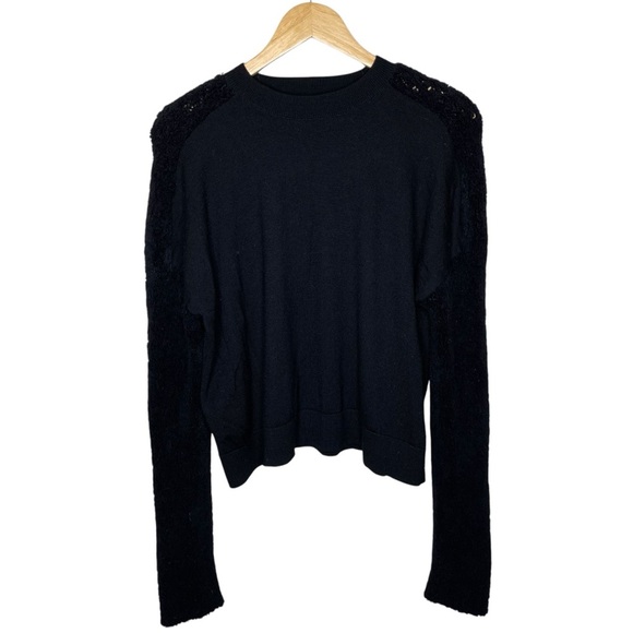 COS Black Wool Fluffy Textured Long Sleeve Sweater - Picture 10 of 11